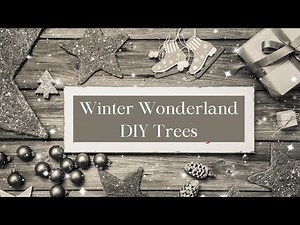 SUPER QUICK AND EASY DIY WINTER WONDERLAND TREES - SHABBY CHIC TREES - DOLLAR TREE MAKEOVER