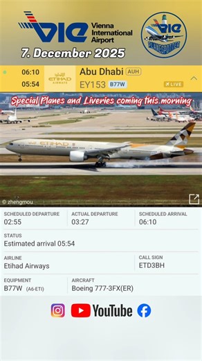 07.12.2025 - Vienna Airport - Special Planes & Liveries this morning #aviation #airplane #boeing