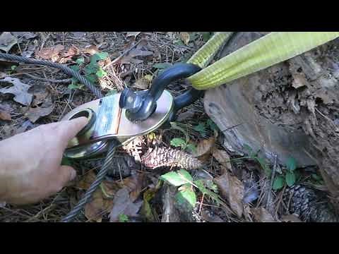 Eps.#11 Using snatch blocks to yard logs with a pickup truck