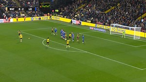 Emmanuel Dennis scored his first Watford goal since returning to the club but it wasn't enough as the league leaders took all three points at Vicarage Road, thanks to an early penalty from Patson Daka and a goal in the second-half from Ricardo Pereira. | Watford FC