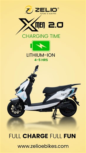 Charge Less, Ride More! Introducing the Zelio X-Men 2.0 — engineered for performance, designed for the future. With a quick 4–5 hour lithium-ion charge, experience seamless urban mobility and sustainable travel. Because at Zelio, we believe in powering progress . . . Explore Our Futuristic And Advanced E Sooters and dealership Visit : www.zelioebikes.com #ZelioEBikes #ZelioElectricScooter #ElectricScooter #ElectricScooty #RideWithZelio #SustainableLiving #BatteryScooter #SmartMobility #ElectricV
