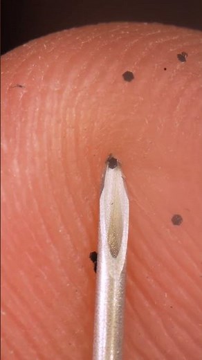 ASMR syringe under index finger skin CLOSE-UP ( macro - zoom in) #asmr #asmrsounds #closeup