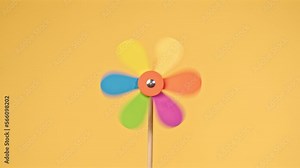 Shot of a spinning plastic flower