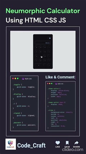 Build a Neumorphic Calculator Using HTML CSS & JS 🔥