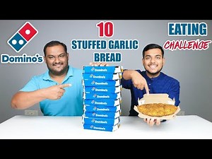 DOMINO'S STUFFED GARLIC BREAD EATING CHALLENGE | Cheesy Bread Eating Competition | Food Challenge