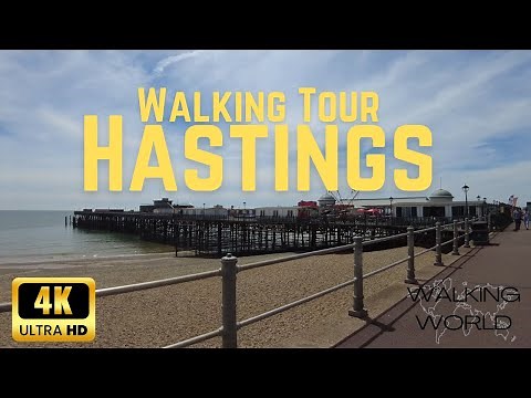 Walking Tour of Hastings, UK in UHD 4K 60FPS | Hastings Pier | May 2024