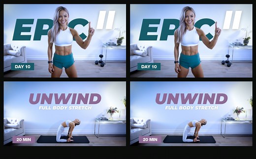 【Caroline Girvan】60分钟全身力量训练，哑铃负重+20分钟全身拉伸练习，放松紧张的肌肉！