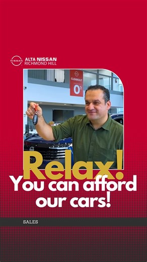 1.5K views · 15 comments | It’s just a joke — you can afford our cars!  At Alta Nissan Richmond Hill, we make sure your budget goes further than you think. From certified pre-owned to brand-new models, we’ve got something for every lifestyle and price range.  Visit us today or DM to explore our latest offers! #altanissanrichmondhill #nissan #nissancanada #richmondhill #zanchinautogroup #car #usedcar #newcar #creditcard #lease #finance | Alta Nissan Richmond Hill | Facebook