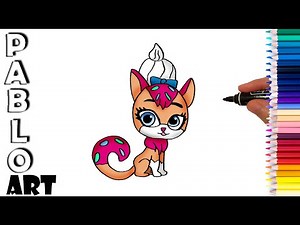 How to draw Sugar Sprinkles from Littlest pet shop | Learn to Draw step by step