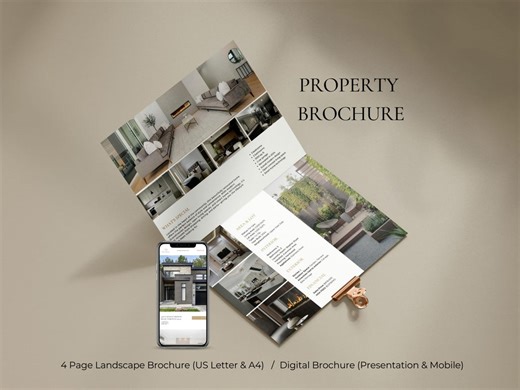 Luxury Property Brochure 4 Page Real Estate I Home Flyer I Listing Brochure I Open House, Digital Mobile Presentation I Bi Fold Landscape - Etsy