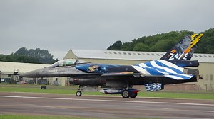 291K views · 5.3K reactions | The Hellenic Air Force’s F-16 solo demo team carries the name “Zeus,” inspired by the father of the Olympian Gods in Greek mythology The F-16 features a striking tail-fin design depicting Zeus, complete with lightning bolts. This livery earned it the “Best Livery Award” during RIAT 2016 | Airshow World | Facebook