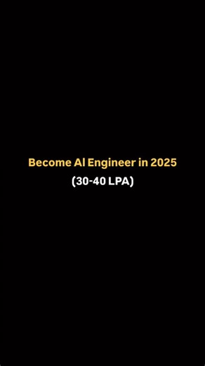 Datascience.ai on Instagram: "Roadmap to Crack a ₹30–40 LPA AI Role as a Fresher 🚀 Month 1 – Python & Problem Solving: Master Python syntax, OOPs, and daily coding challenges. Month 2 – Core Math for AI: Learn statistics, probability, and linear algebra. Practice with NumPy & Pandas. Month 3 – ML & Visualization: Use Matplotlib, Seaborn, and Scikit-learn to explore regression, classification, and clustering. Month 4 – Deep Learning: Understand Neural Networks, CNNs, and RNNs using Tensor