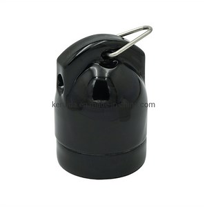 [Hot Item] Black Porcelain E27 Lamp Socket with Ring