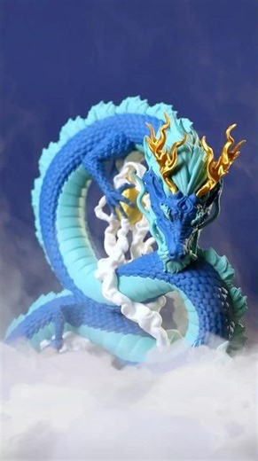 ☁️🐉 0 Supports?! 4 Colors Azure Cloud Wyrm #snapmakeru1 #3dprinting #3dprinter #dragon #multicolor
