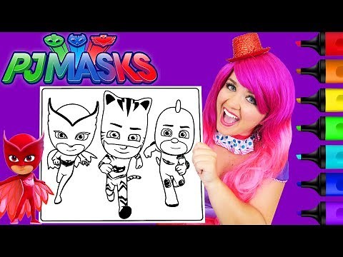 Coloring PJ Masks Owlette, Catboy & Gekko Coloring Page Prismacolor Markers | KiMMi THE CLOWN