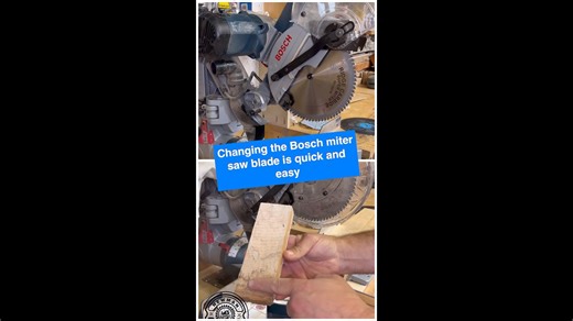Bosch miter saw blade change to Ridge Carbide blade #woodworking #woodworkingtools #mitersaw