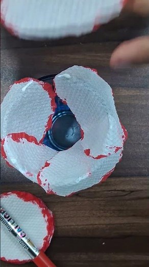 Making a rose with tissue paper..