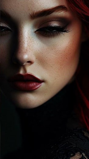 Amber Gaze A Moody Red-Haired Close-Up Beauty Portrait