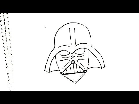 How to draw Darth vader mask,Star wars- in easy steps for children, kids, beginners