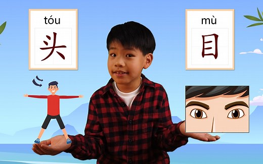 看图学汉字（中英双语字幕）第12集- 头、目 （Learning Chinese Characters with Pictures）