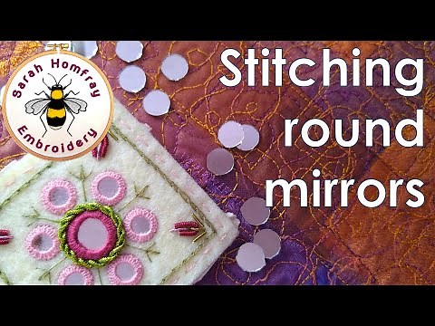 Shisha Work | Mirror Work - EASY hand embroidery video tutorial | round mirrors