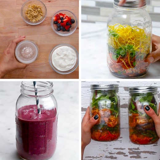 927K views · 9.8K reactions | Make mornings easier with these 8 mason jar meal prep hacks! | Tasty | Facebook