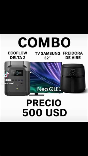 Promoción limitada, en Cuba Max les ofrecemos un eco flow delta 2 un tv Samsung de 32 y una freidora de aire por 500 USD con entrega hasta la puerta de su casa para más información conéctatenos por WhatsApp 17276150990 #cubanosenflorida #cubanosentampa #cubanosenmiami #cubanosporelmundo🇨🇺 #cubanosenhouston
