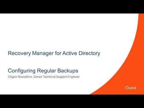 Recovery Manager for Active Directory configuration instructions