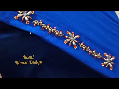 Normal Needle Work Blouse Design Beads Work #subscribe