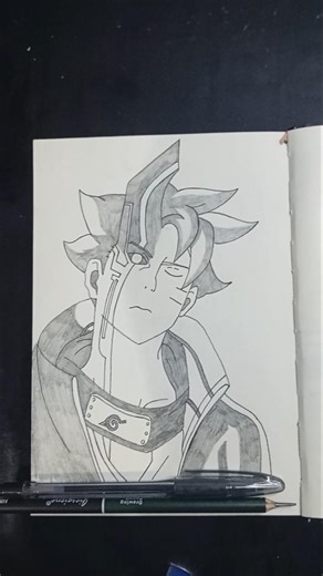 Drawing the character Uzumaki boruto from the anime boruto.#shorts#anime#drawing