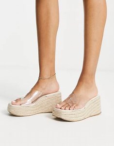 ASOS DESIGN - Teddy - Chaussures compensées à 2 brides croisées - Transparent | ASOS