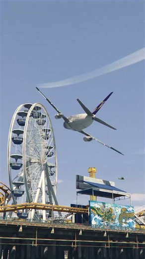 Plane Flying Too Low Hits a Giant Ferris Wheel