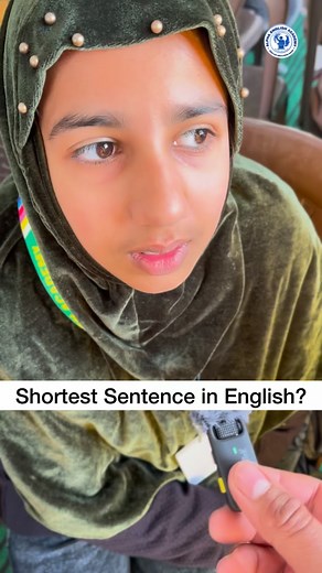 Shortest sentence in English? #alphaenglishacademy #bhattahir #englishspeaking #kashmir #englishlanguagelearning #challenge | ALPHA English Academy