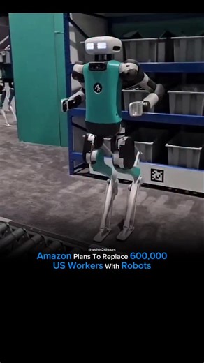 Tech in 24 hours on Instagram: "Amazon is planning to replace over 600,000 US workers with robots by 2027, internal documents reveal. The company's robotics team is working on automating a whopping 75% of its operations. The move could save the tech giant around $12.6 billion between 2025 and 2027. Join Telegram(link in bio) to get source link 🔗 #tech #techenthusiast #technology #technews #techgeek #techblogger #technologynews"