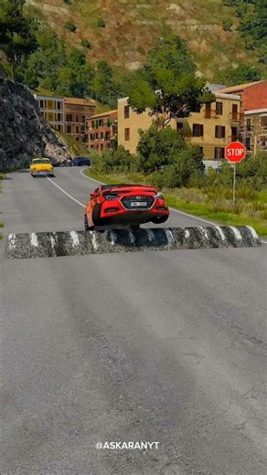 Car Jumps Over Speed Breaker at 200 MPH 😱🔥 Realistic Crash Test!"