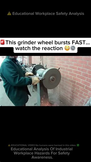 ⚠️ SHOCKING Grinder Wheel Burst SMASHES Guard 😳💥 #workfails
