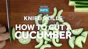 The Food Lab teaches you the best way to cut a cucumber, once and for all. FULL STORY: http://www.seriouseats.com/2010/06/knife-skills-how-to-prep-a-cucumber.html | Serious Eats
