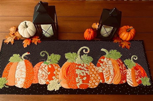 Pumpkin Patch Table Runner - Pdf Download - Pumpkin Applique - Etsy