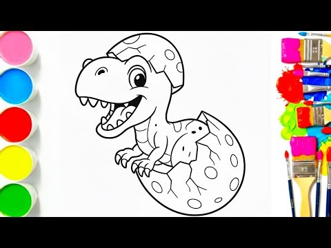 How to draw a baby dinosaur | step by step