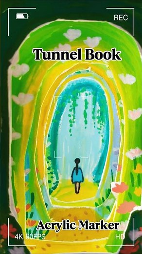 DIY Tunnel Book| Acrylic Markers Drawing|Easy 3D Paper Art
