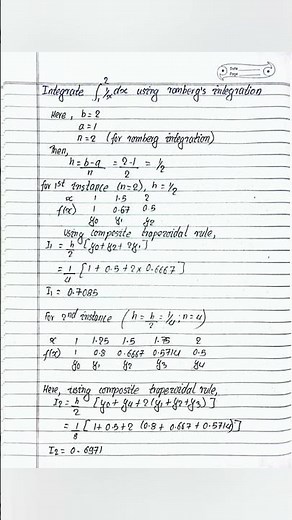 Romberg's integration #numericals #engineering