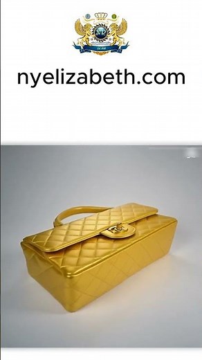 CHANEL GOLD LAMBSKIN CLASSIC FLAP TOP HANDLE HANDBAG