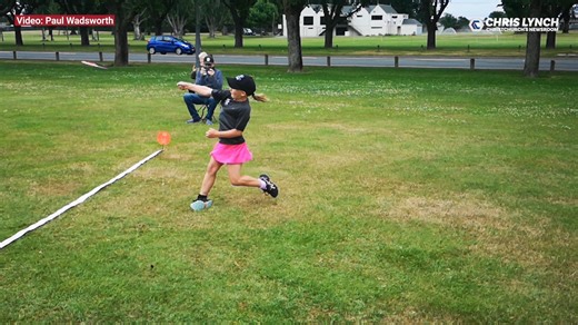 8-year-old Christchurch girl has broken a world record at Burwood Park for the longest frisbee throw! | Chris Lynch