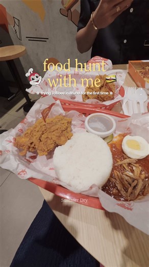 Trying Jollibee in Brunei for the first time 🇧🇳 chickenjoy dilis combo? 🤔 #travel #traveltiktok #brunei #southeastasia #foodietiktok