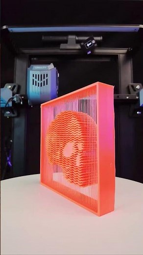 3d printed suspended skull, appreciate the beauty of 3d printing from each thin string#cr10se