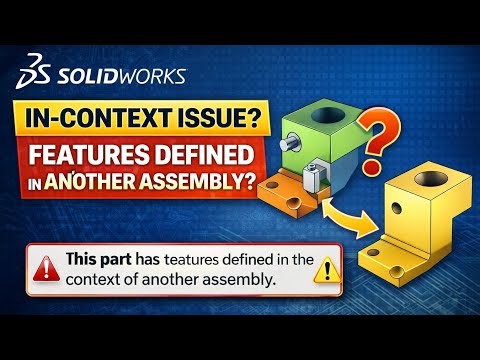 SOLIDWORKS In-Context Issue Explained | “This Part Has Features Defined in Another Assembly” #cad
