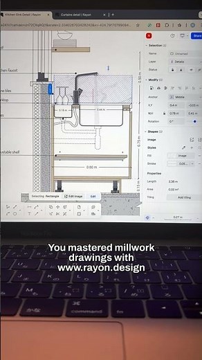 Drafting millwork becomes super easy when you draw it with rayon.design💻#architips
