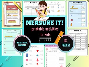 Measuring Worksheets for Kids | Printable Math Measurement Activities (digital Download) - Etsy