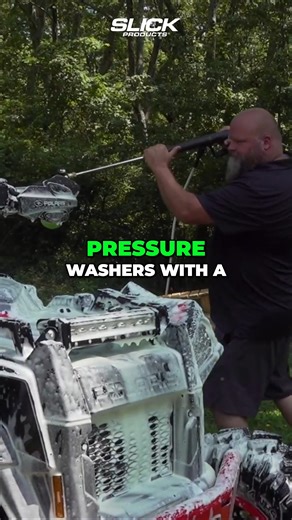Watch as we blast this ride with Slick Products Off-Road Wash using our pressure washer foam cannon. The thick white foam clings like snow, breaking down dirt and mud for the ultimate clean. Just spray, wait, and rinse. #ATVCleaningTips #FoamCannonWash #SlickProducts #OffRoadWash #ATVMaintenance #RideClean | Slick Products