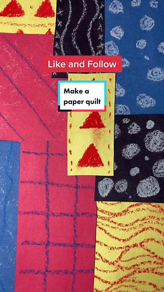 Learn how to make a paper quilt. New You tube #arttutorial Click link in bio. #artforkids #artlessons #homeschoolmom #artteacher